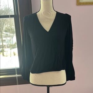 Elegant Black V-Neck Women's Top